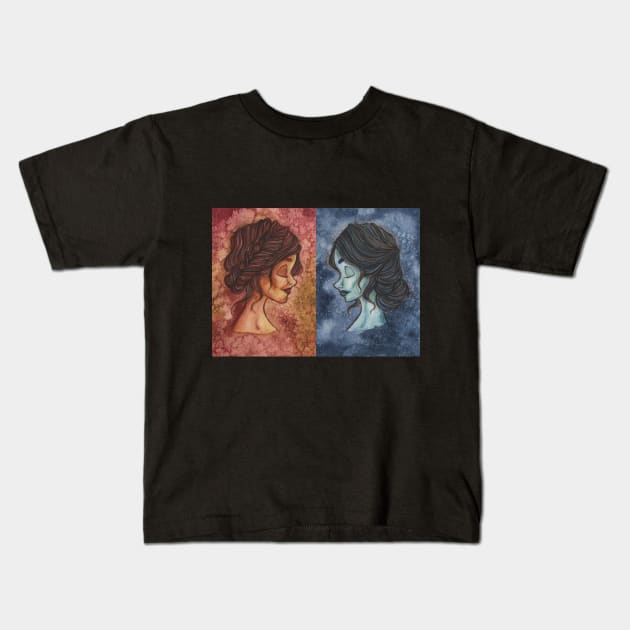 Fire and Ice Kids T-Shirt by EmilyRCarrier